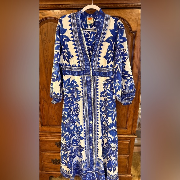 FARM Rio Dresses & Skirts - 💙 Farm Rio blue maxi, size L 💙